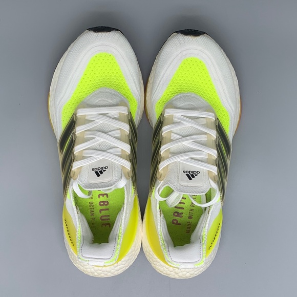 Adidas UltraBoost 21 White Solar Yellow FY0377 Men’s Sz US 4 / Women's Sz‎ 5 - Picture 4 of 10